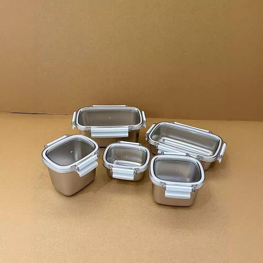 304 Stainless Steel Food Preservation Box Simple Crisper Box Food Storage Containers Mousse Cake