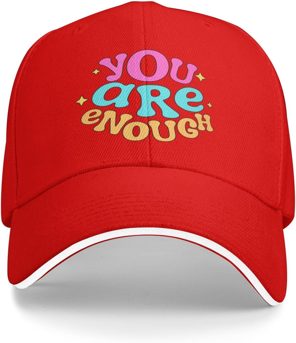 

You Are Enough Positive Affirmation Baseball Cap Polyester Mesh Trucker Hat Adjustable Outdoor Cap One Size