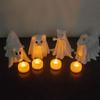 Svítící duch pes Halloween,Duchové psi s LED nočními světly,Halloweenské duchové noční světlo domácí dekorace,Sada duchů psů kancelářský stůl podzimní dekorace