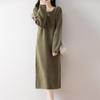 Women Sweater Dress 100% Wool MODERN NEW SAGA O-neck Knit Long Pullover Winter Jumpers Wool Long Dress Female