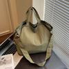 Lazy Style Nyl Crossbody Shoulder Bag Women Casual Large Capacity Bucket Tote Bag Lightweight Japan Style Simple Handbag