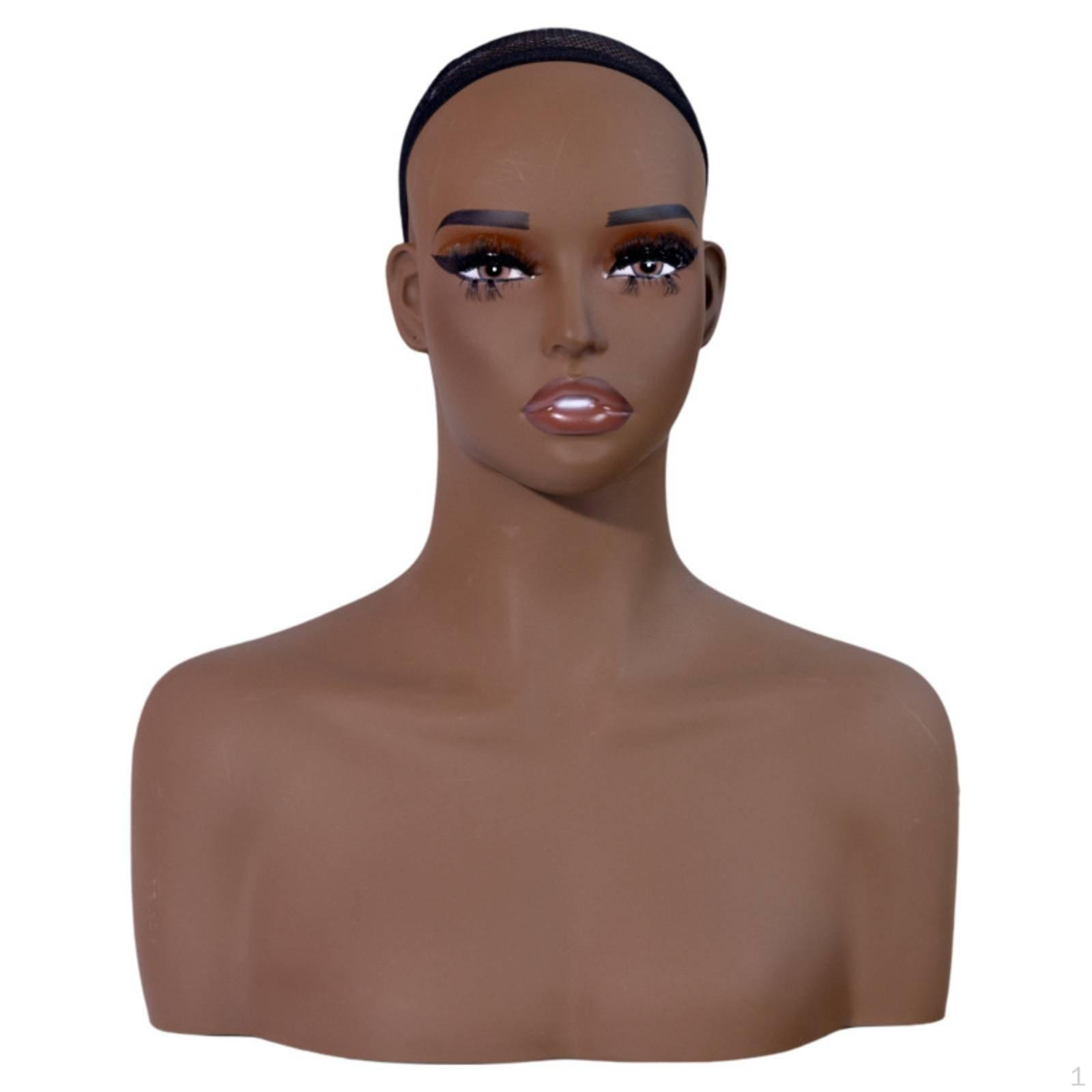Black Female Mannequin Head Lightweight Bust for Salon Owners, Studio