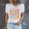 Women's Summer Patterned Round Neck Short-Sleeve Casual T-Shirt