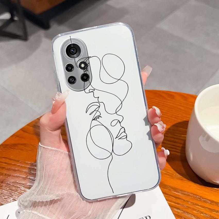 Case For Huawei Nova 8 9 10 11 Pro SE P Smart 2019 2020 Y60 Y70 Cute Black Cat Phone Cover Soft Slim TPU Shockproof Transparent Shell For Huawei Cases