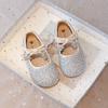 Girls' princess shoes 2025 new children's shoes spring pink crystal shoes with dress sparkling baby girl shoes