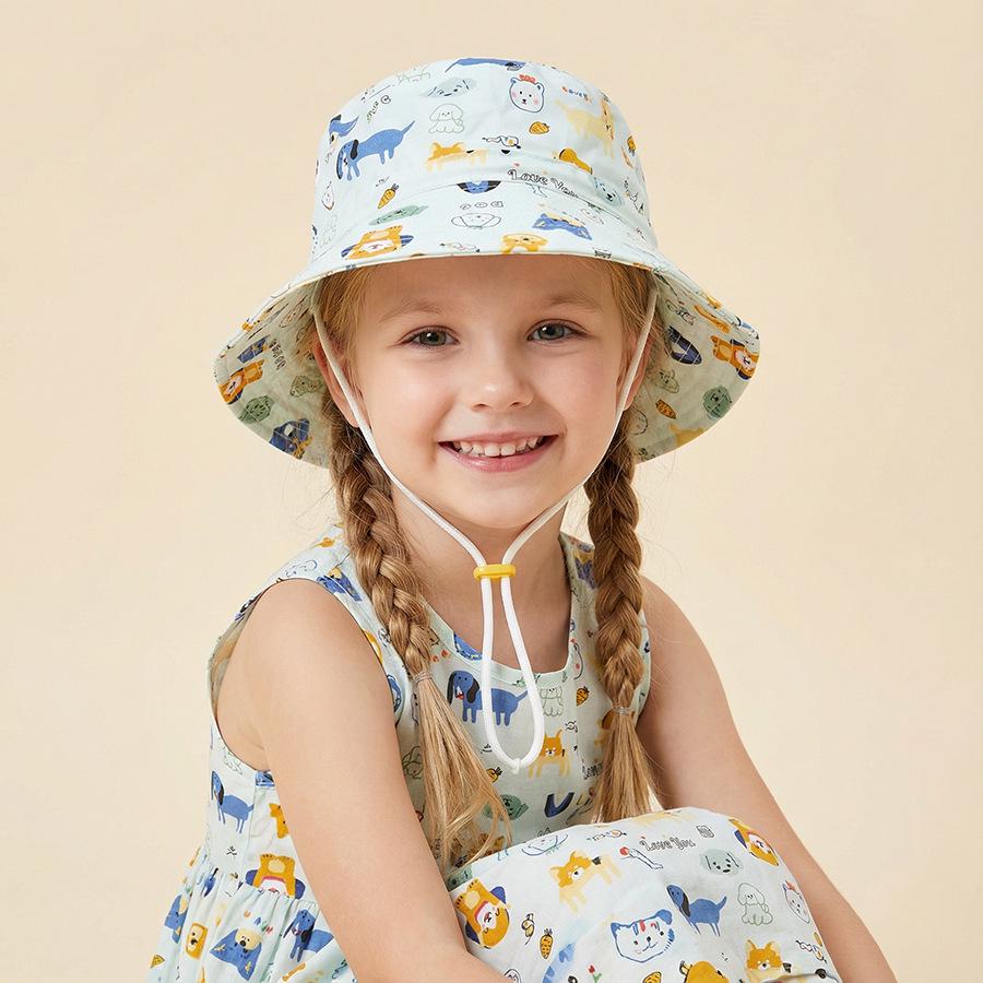 Spring & Summer Kids' Cotton Shark Bucket Hat - Wide Brim for Boys & Girls