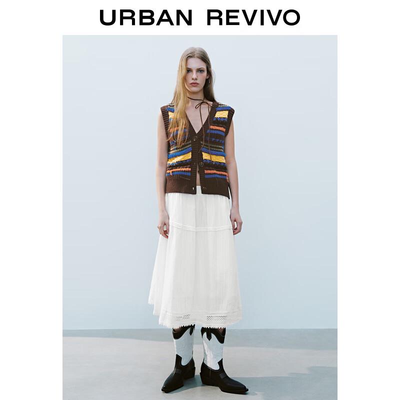 

Женский вязаный жилет UR в стиле ретро с цветными блоками S