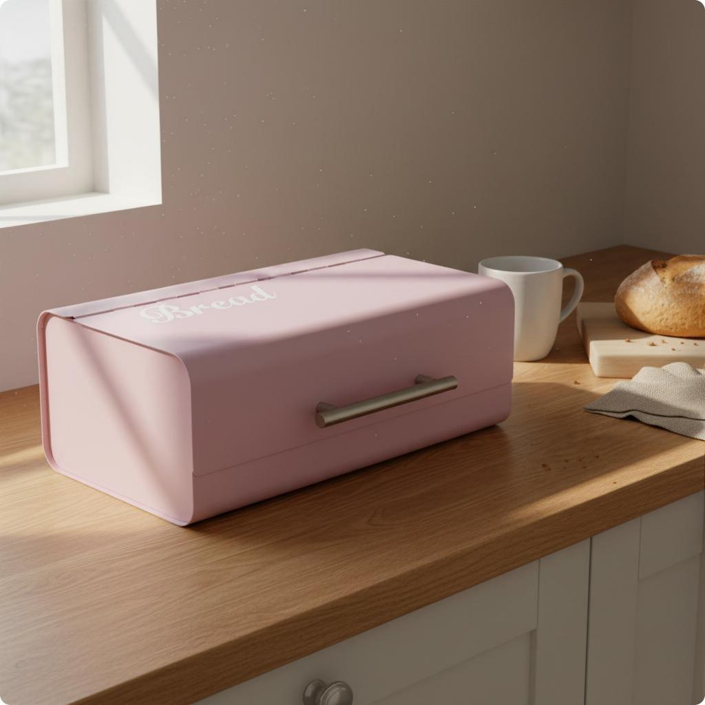 Countertop Storage Box Space Saving Lidded Storage Box Kitchen Bread Bin Large Capacity Food Safe