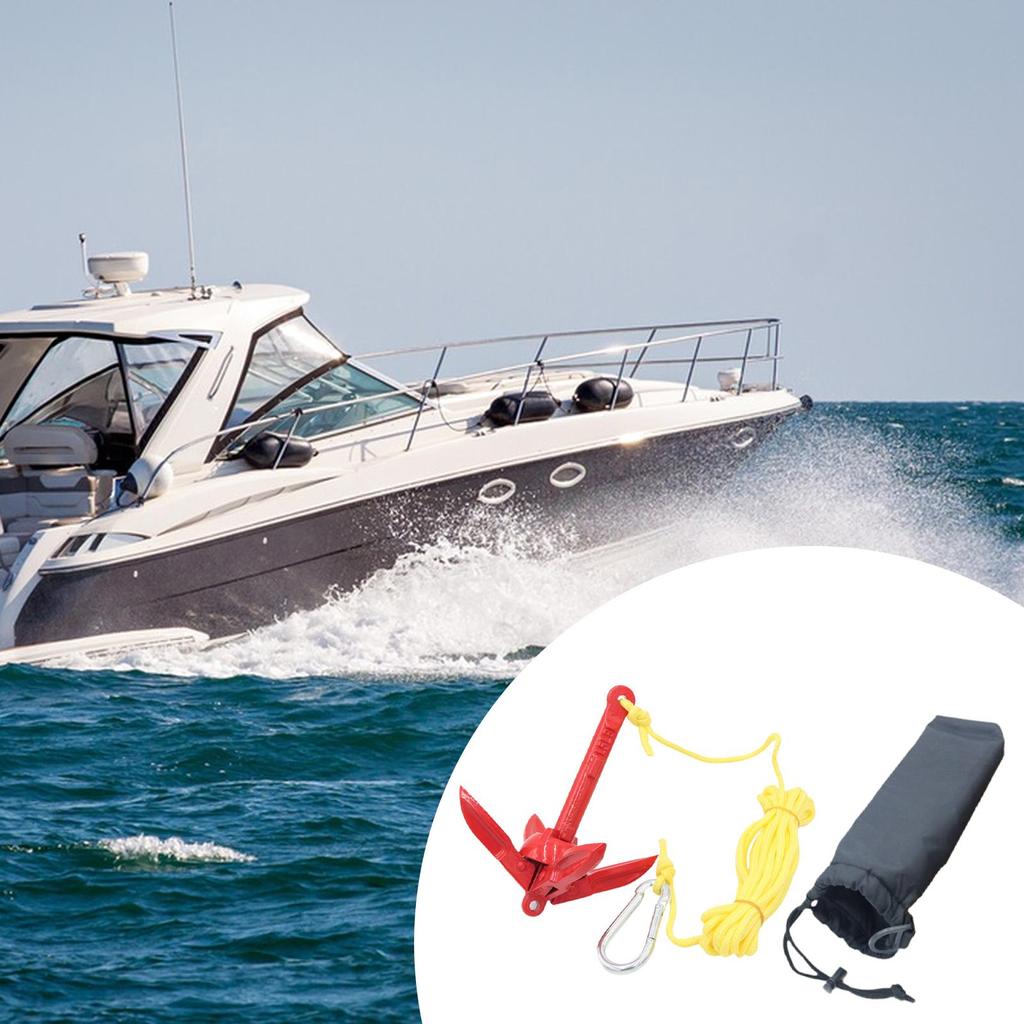 Boat Anchor 0.7kg Carbon Steel Compact Foldable Claw Professional Premium