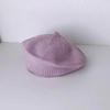 Unisex Baby Knitted Wool Beret - Spring/Autumn Style, Warm, Solid Color, Trendy Children's Painter Hat