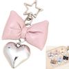 [profit.relaxed] Bag Charm Ladies Ribbon Heart Key Ring Travel (pink)