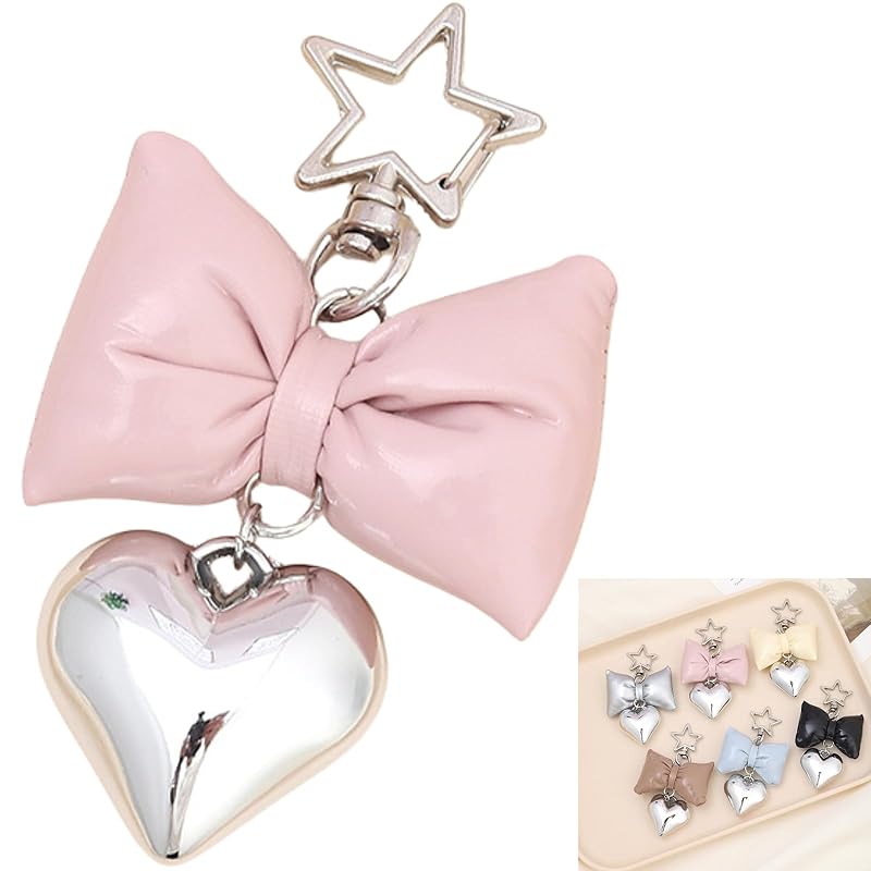 

[profit.relaxed] bag charm ladies ribbon heart key ring Travel (pink)