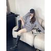 2026 Thick Bottom British Style Belt Buckle Mid Barrel Knight Women's Retro Round Head Long Boots