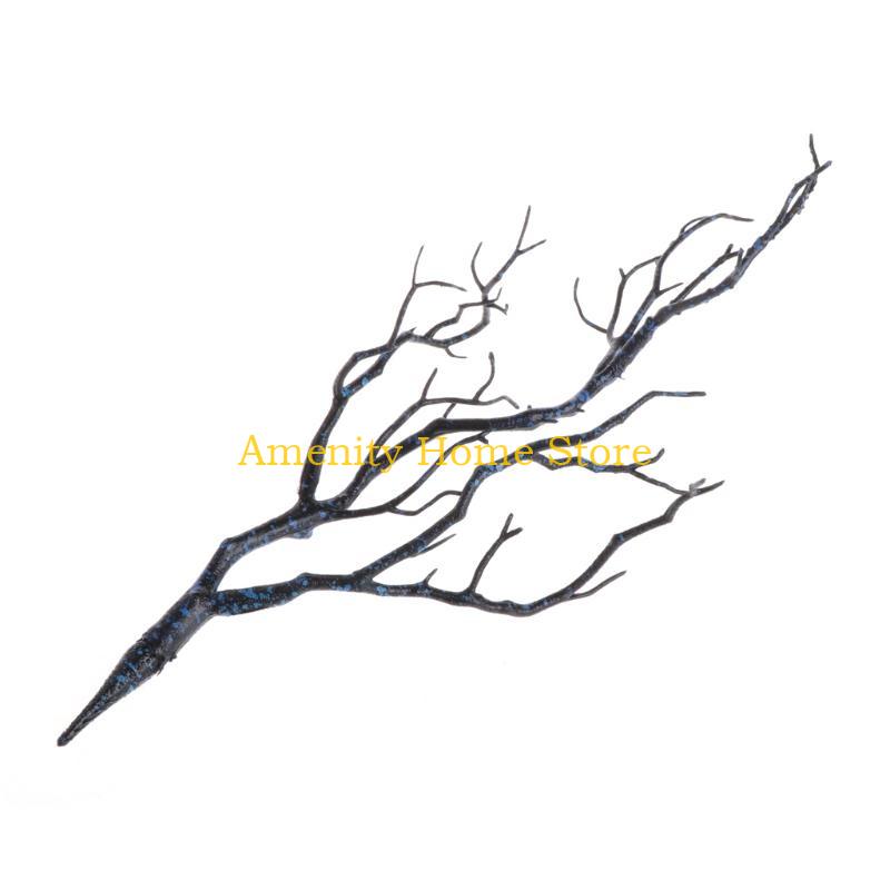 

F26C Artificial Tree Branch Lifelike Curly Branches Vintage Vines Stems Ornament for Home Bedroom Living Room Decoration синий
