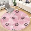 1pc Paw Prints Pet Lover Office Round Area Rug, Under Office Chairs Bedroom Living Room Home Decor, Room Deco, Available In Various Sizes 117