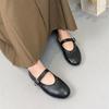 Johnature Retro Mary Janes Shoes Comfortable Round Toe Rivet Shallow Buckle Strap Women's Flat Shoes