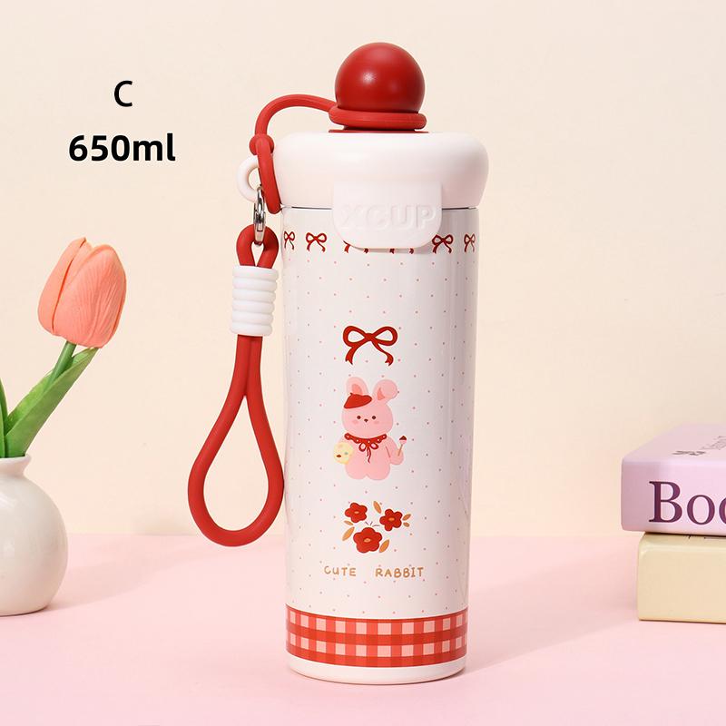 650Ml Vacuum Cup High-Capacity With Lifting Rope 316 Stainless Steel Cup Insulation Or Cooling Thermal Mug For Boys And Girls