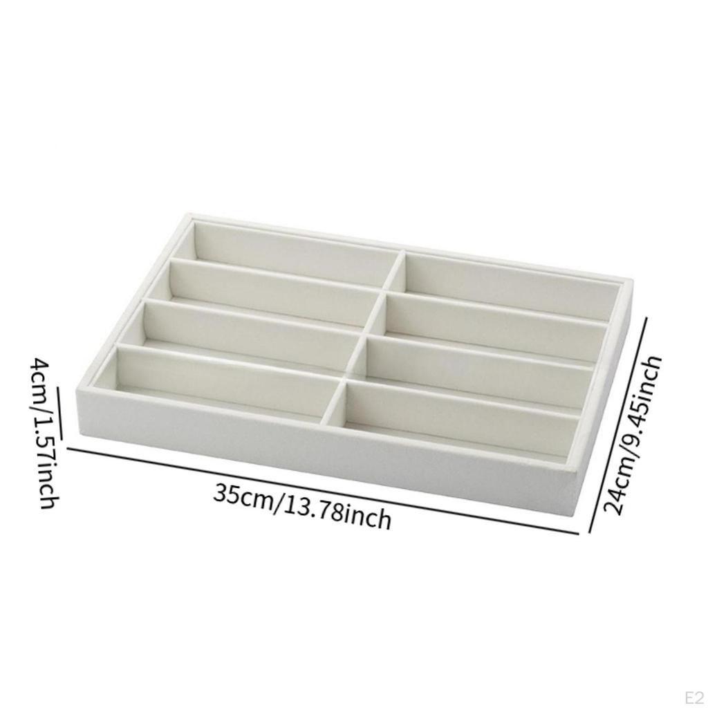 Eyeglass Display Tray with Storage, Box, Watch And Jewelry Organizer, Made of Soft Velvet