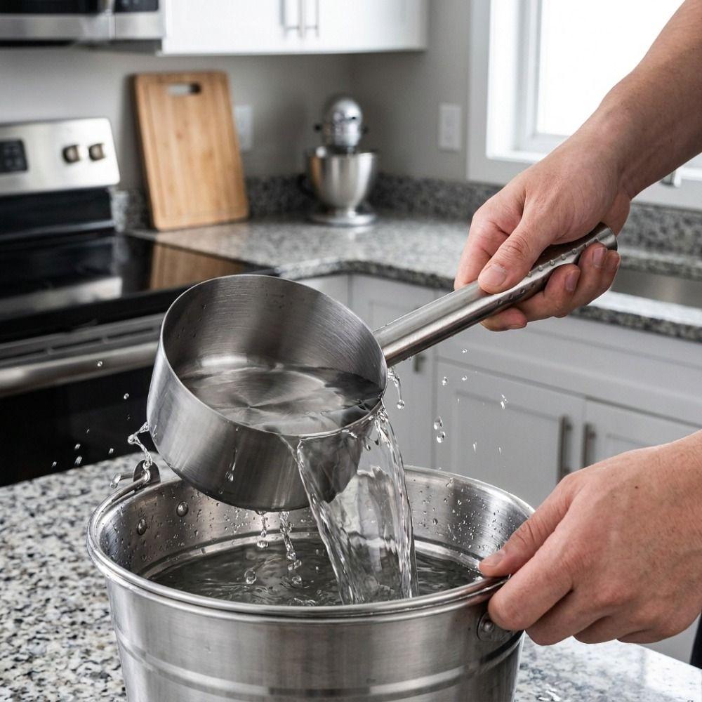 Thickened Kitchen Water Scoop Long Handle Soup Scoop Household Stainless Steel Water Ladle  Canteen