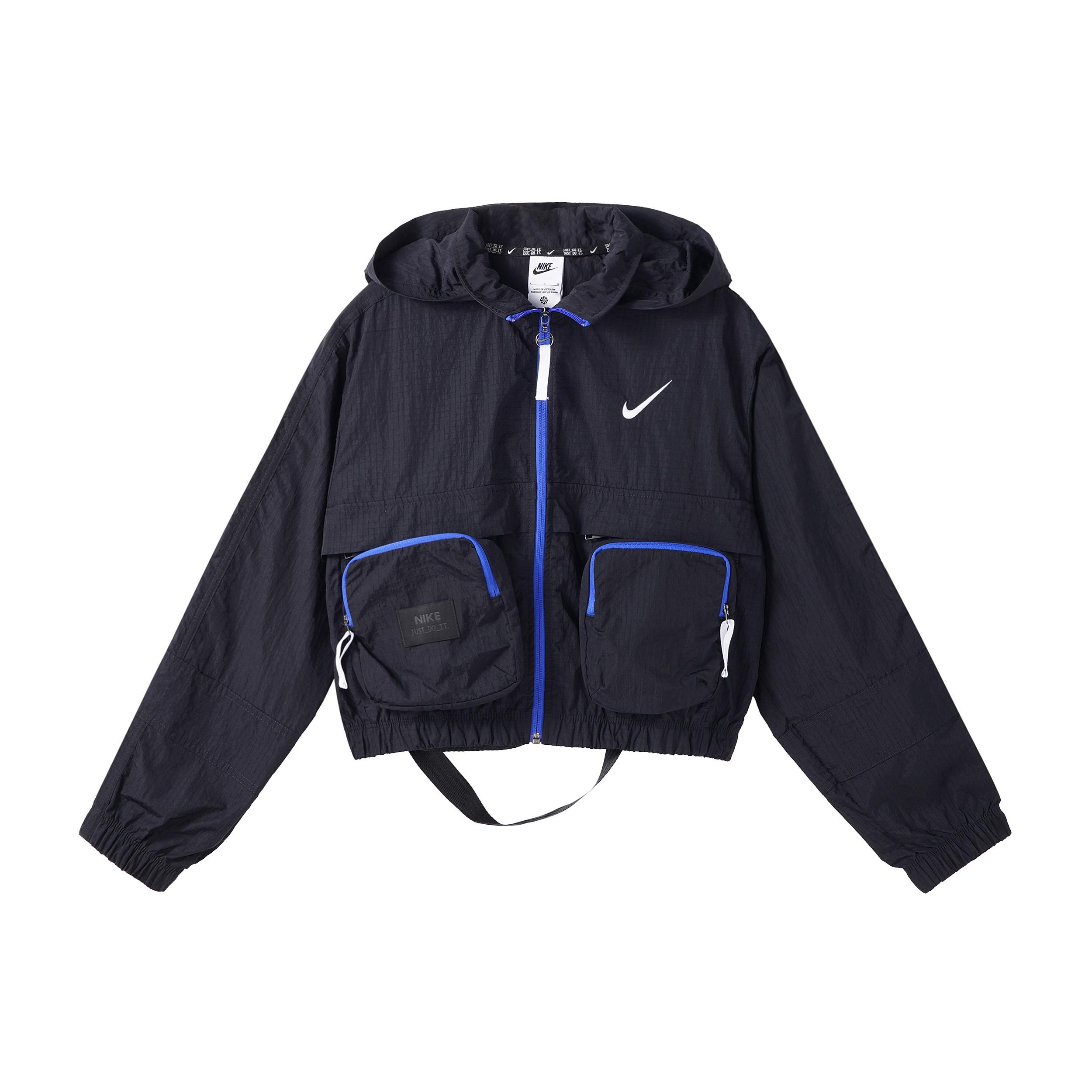(WMNS) Nike Sportswear City Utility Woven Jacket Black Blue Women s DV8035-010 S