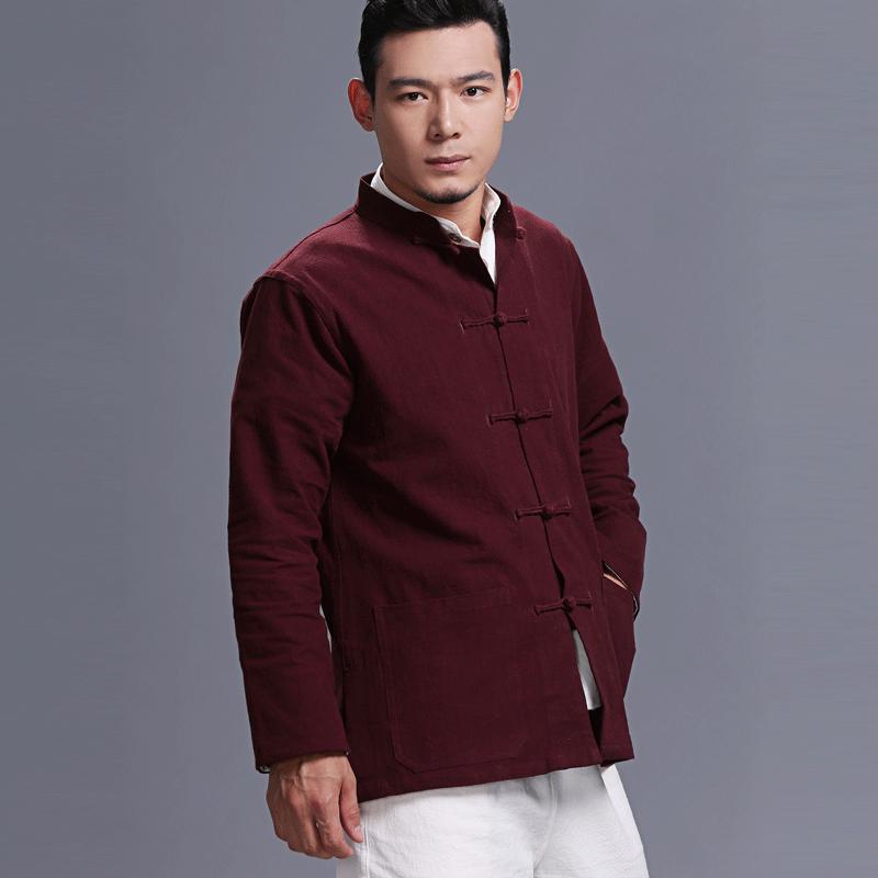 Men's Ethnic Style Hemp Cotton Shirt - Stand Collar, Long Sleeve, Frog Buttons, Loose Fit (2026).