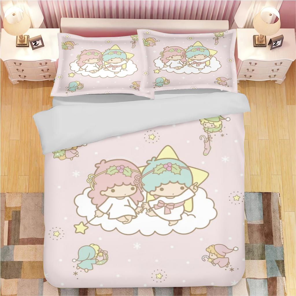 MINISO Cartoon Little Twin Star Quilt Cover Sanrio Cute Girl Printed Children Soft Customizable Bedding Custom Made Home Bedroom