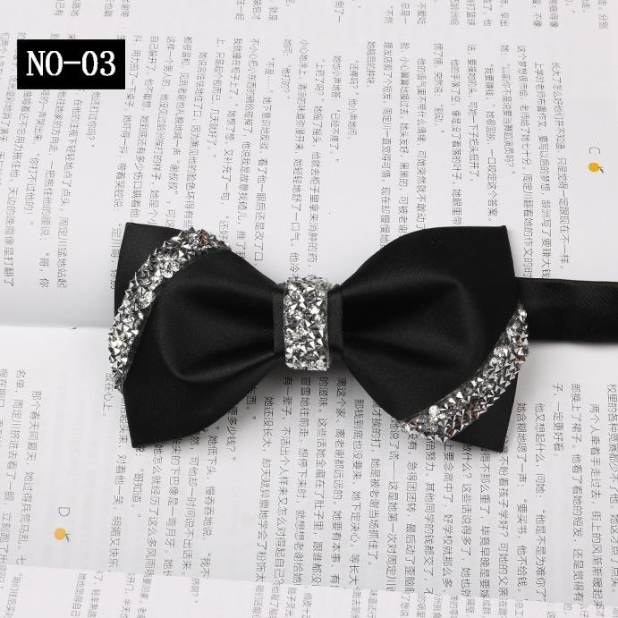 Sticky Diamond Bow Tie Men'S Solid Burgundy Wedding Groom Banquet Host Satin Bow Bow