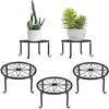 5Pcs Plant Stand Sturdy Base Rust-free Weather-resistant Iron Art Heavy Duty