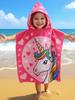 1pz Poncho Asciugamano da Spiaggia Unicorno Genitore-Figlio, Felpa con Cappuccio da Surf Assorbente ad Asciugatura Rapida, Accappatoio da Bagno Coordinato per Famiglia per Piscina e Mare