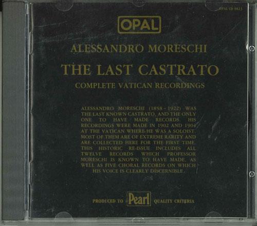 

CD MORESCHI - THE LAST CASTRATO UK Classical Used