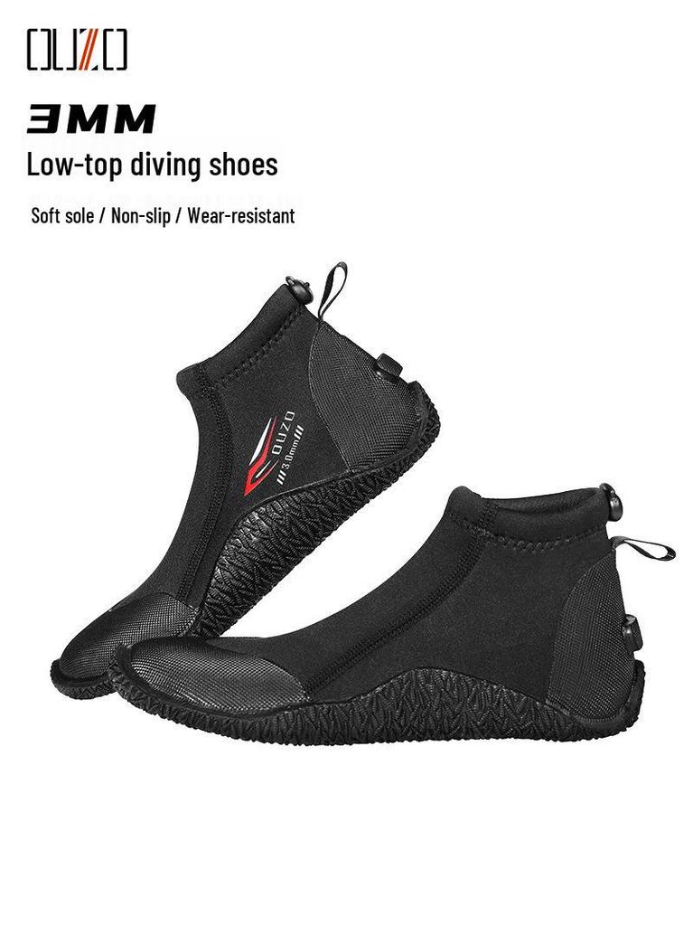 3mm Low-Cut Non-Slip Diving Boots - Unisex Scratch-Resistant Wading Shoes for Beach, Surfing, & Creek Activities