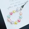 Candy Color Universal Phone Lanyard Heart Beaded Hand Chain for Women Five-Pointed Star Wrist Chain Compatible with Huawei Apple