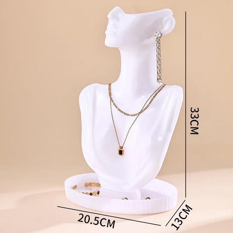 Portrait Neck Necklace Window display rack jewelry earrings Plastic Mannequin display rack jewelry pendant necklace neck model