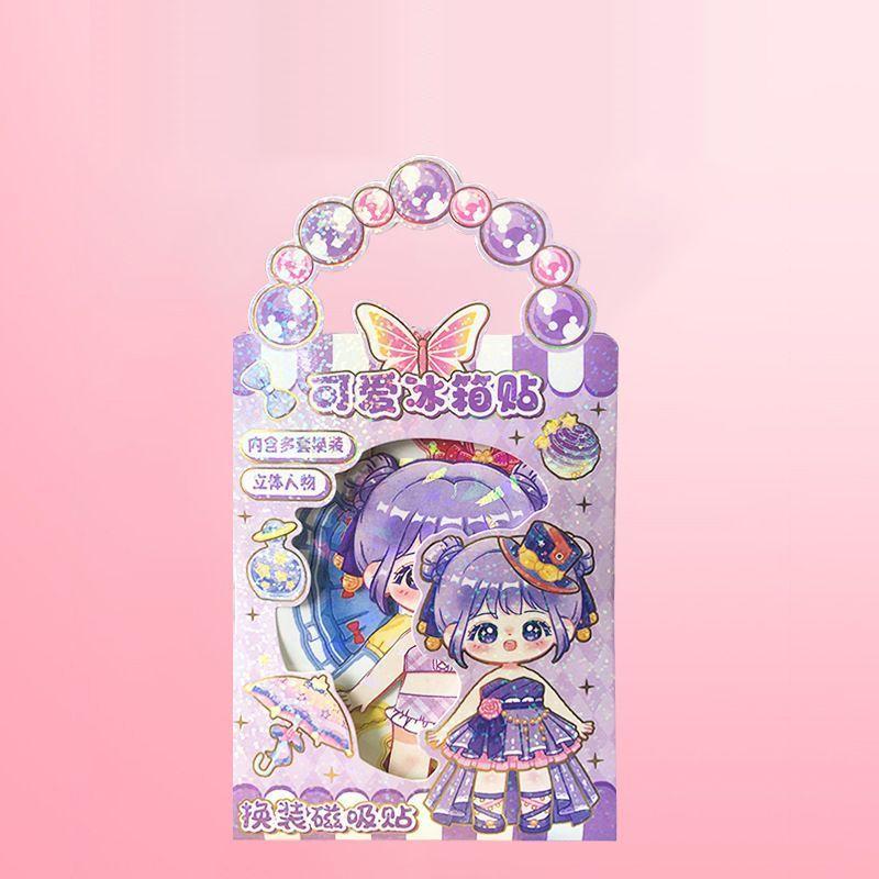 Cute Princess Dress-Up Magnetic Stickers for Kids Girl Imaginative Play DIY Materials Cartoon Refrigerator Magnet