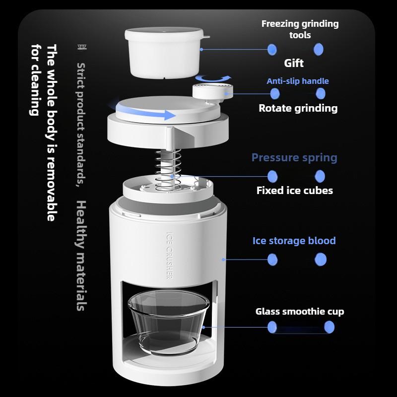 Household Small Ice Crusher Manual Hail Hand-cranked Ice Crusher Summer Ice Making Tools