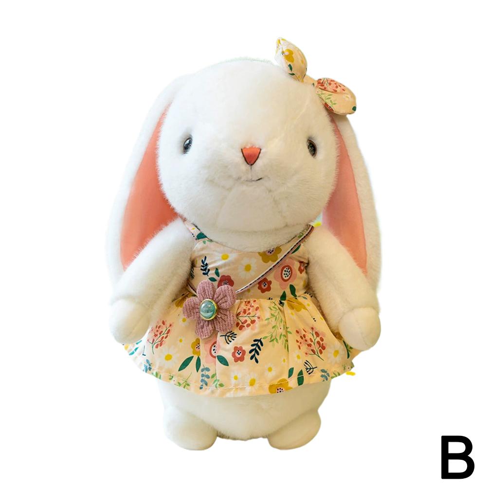 23cm Cute Flower Skirt Rabbit Plush Toy Pp Cotton Baby Soothing White Rabbit Doll Kawaii Pillow Girl Birthday Gift Home Decora