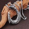 Vintage Fischhaken Anhänger für Herren Beliebter Anhänger Edelstahl Wikinger Halsketten für Damen Punk Hip Hop Party Schmuck Zubehör