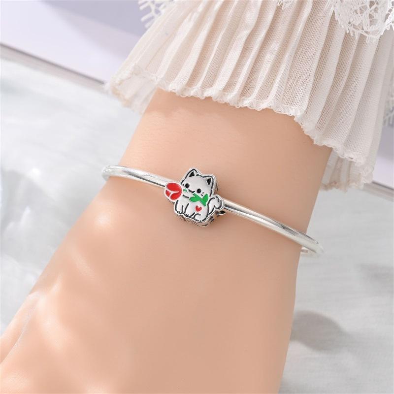 2026 Charm Bead Claw Kitten Puppy Jewelry Bracelet Necklace Accessories 925 Silver