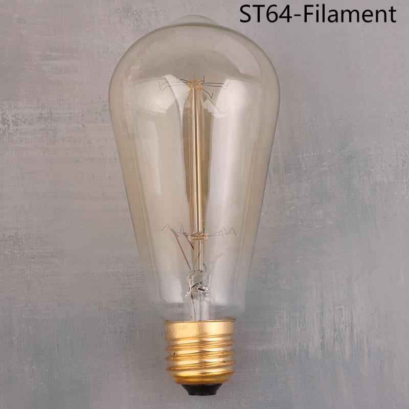 

Диммируемая лампа E27 40 Вт 220 В Ретро Теплая желтая лампа St64 T45 A19 G80 Нитевая лампа Накаливания Лампочки