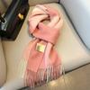 New pure wool plaid scarf British men and women couples winter warm double-sided fringed high-end scarf