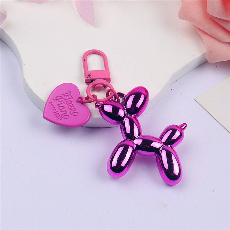 Balloon Dog Keychain Alloy Heart DIY Phone Case & AirPods Protective Earphone Case Pendant.