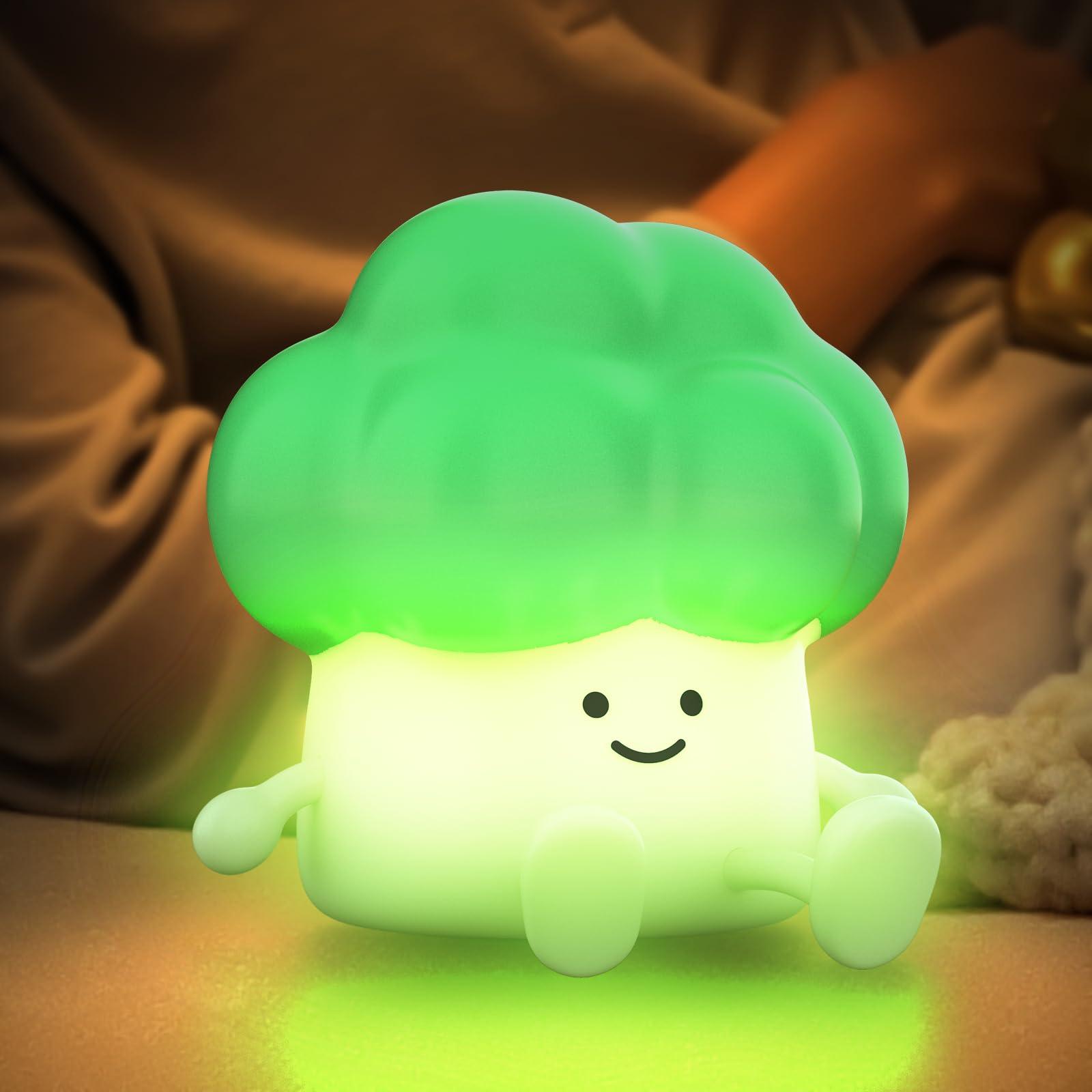 

Smiling Shark Bedside Lamp [Cute Broccoli with a Soft, Chewy Texture] Night Light, Soft Ambient Lighting, Touch Sensor, 3-Level Dimming, Warm White,