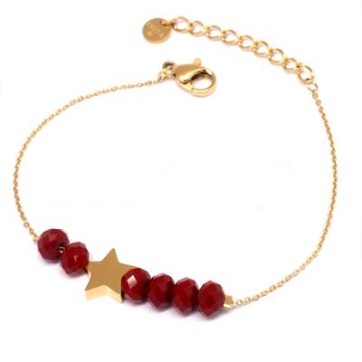 [Q5034] - Designer Armband Stahl 'A Star is Born' Rotgold - 35x9 mm