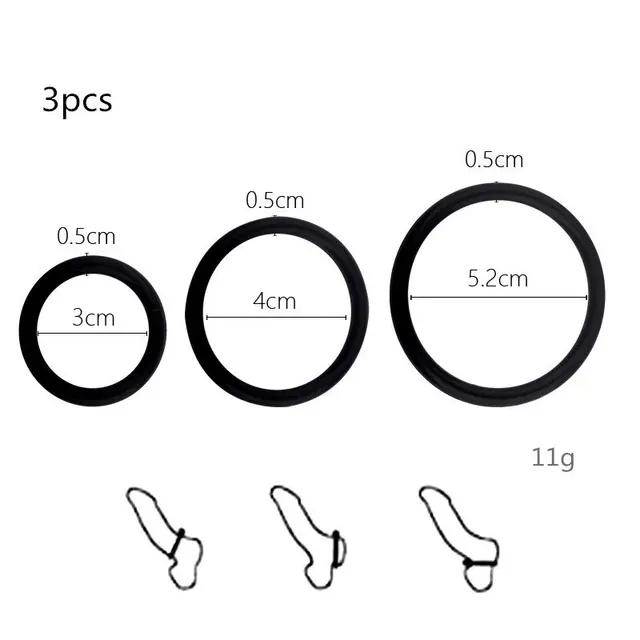 3Pcs Silicone Cock Rings Delay Ejaculation Penis Rings Adult Sex Toys Sex Products For Men Couple Game Sex Shop