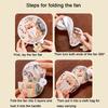 4Pcs Decorative Animal Reflector Folding Fan Cartoon Handheld Fan Round Pocket Fan  Daily Use