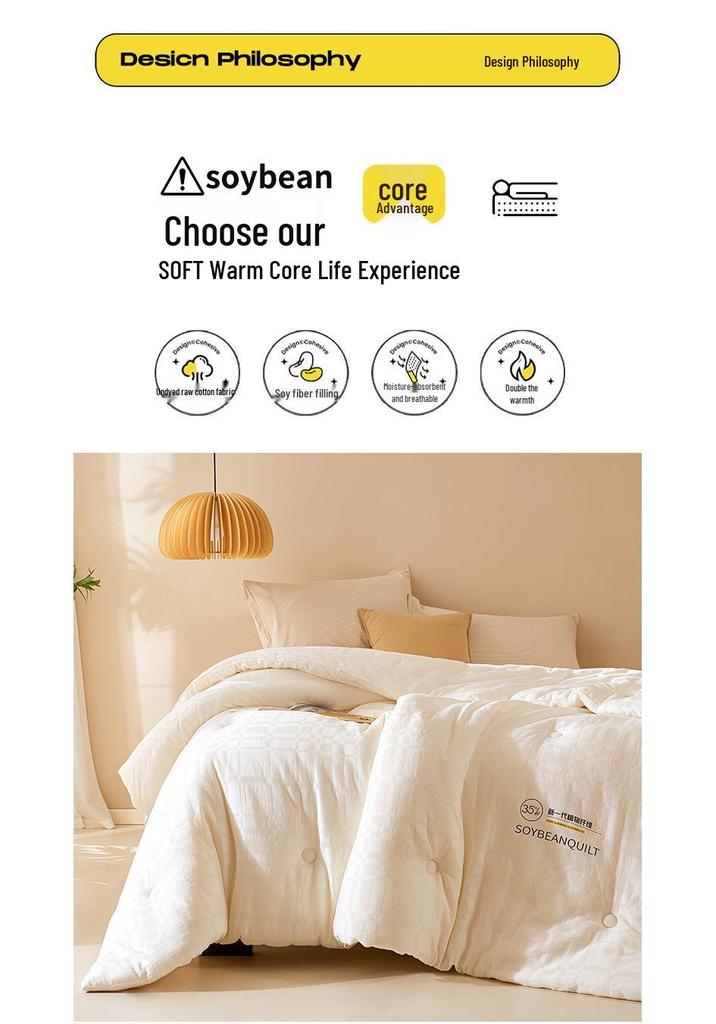 35% Cotton Soy Fiber Quilt: Maternal & Infant Grade, Thickened Jacquard, for Air Conditioning, Winter, Spring, and Autumn - Mother-Child Quilt