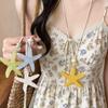 Summer Sea Star Necklace for Women Transparent Acrylic Starfish Pendant Long Rope Chain Beach Vacation Jewelry Gifts