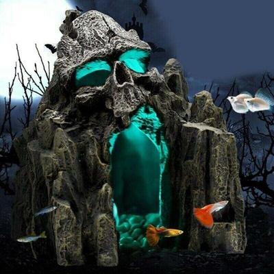 Rest Hide Landscaping Accessories Aquatic Skull Mountain Aquarium Ornament Fish Tank Landscape