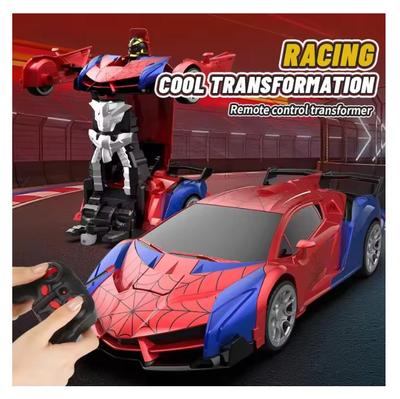 1:18 RC Transforming Car Robot Toy, LED Lights, 2.4GHz Drift Racing Vehicle, One-Button Transform, Rechargeable, 360° Rotation