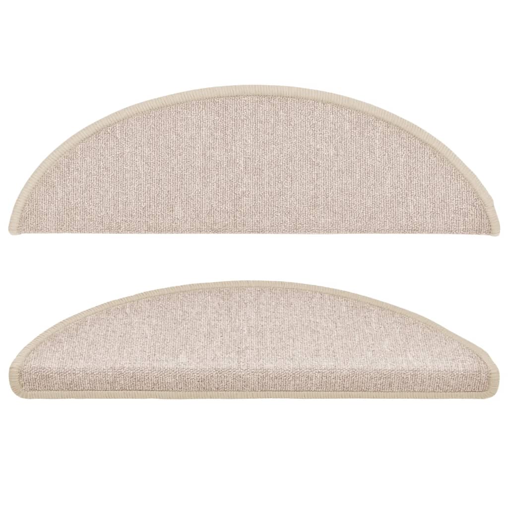 Stair Treads 15 pcs. 56 x 17 x 3 cm Taupe Semi Round